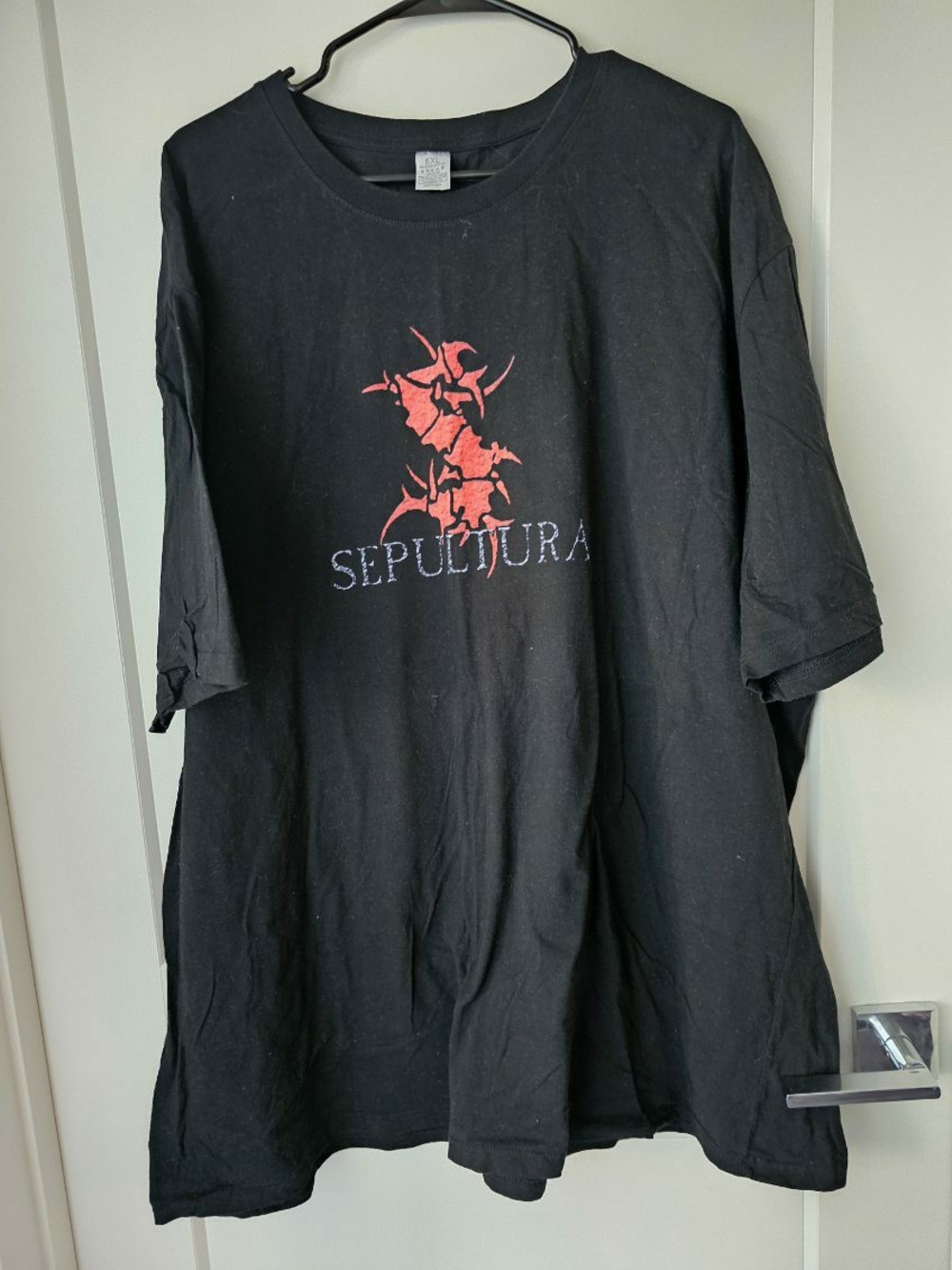Men's Black Graphic Band Tee - Red Logo